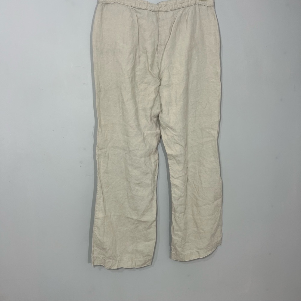 Vintage Chico's Tan Linen Pants Casual Summer Slacks Relaxed Fit Trousers Vacay - Picture 4 of 8